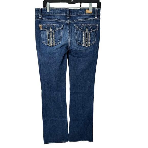 Paige Cloverdale Jeans Womens 28 Boot Cut Low Rise Stretch Denim Boho 28x33 USA - Picture 5 of 8